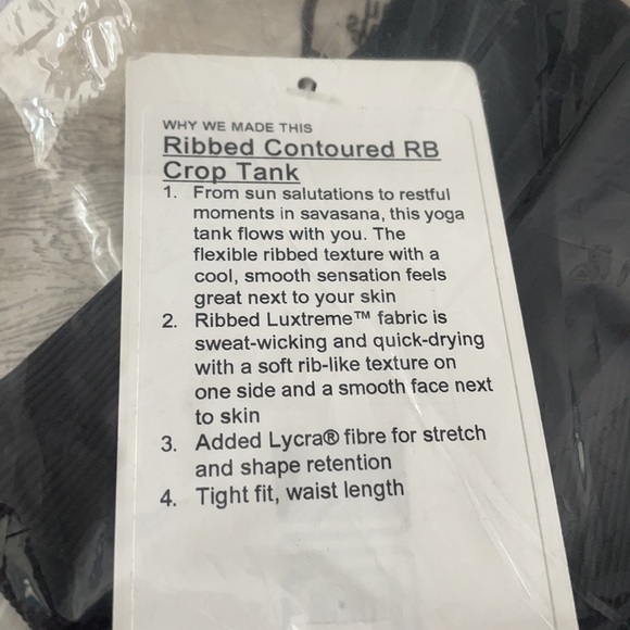 Lululemon Ribbed Contoured Racerback Cropped Tank - Picture 3 of 3